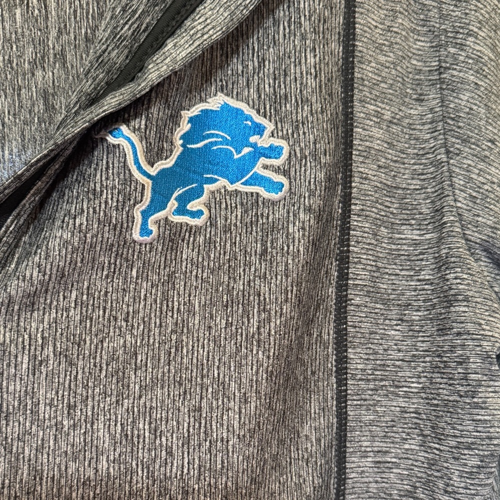 NFL Detroit Lions Antigua Men's Gray Quarter-Zip Jacket